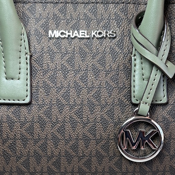 Michael Kors Avril zip top sage green Satchel with matching long strap & charm - Picture 11 of 16